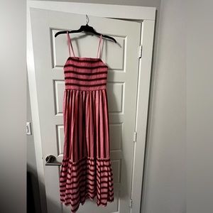 Kate Spade striped maxi dress with ruffle hem.  New with tags.